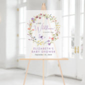 Wildflower Waterverf Baby Meisje Douche Welkom Acryl Bord