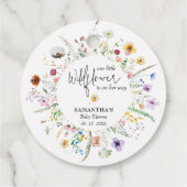 Wildflower Waterverf Baby shower Dank u Bedankjes Labels (Achterkant)