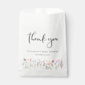 Wildflower Waterverf Baby shower Dank u Bedankzakje (Voorkant)