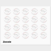 Wildflower Waterverf Baby shower Dank u Ronde Sticker (Vel)