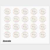 Wildflower Waterverf Baby shower Dank u Ronde Sticker (Vel)