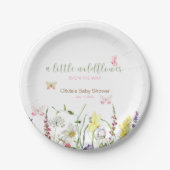 Wildflower Waterverf Baby shower Papier Bord (Voorkant)