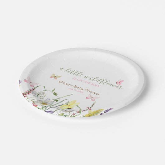 Wildflower Waterverf Baby shower Papier Bord (Gekanteld)