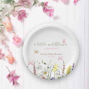 Wildflower Waterverf Baby shower Papier Bord
