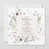 Wildflower Waterverf Baby shower uitnodigen Kaart (Voorkant)