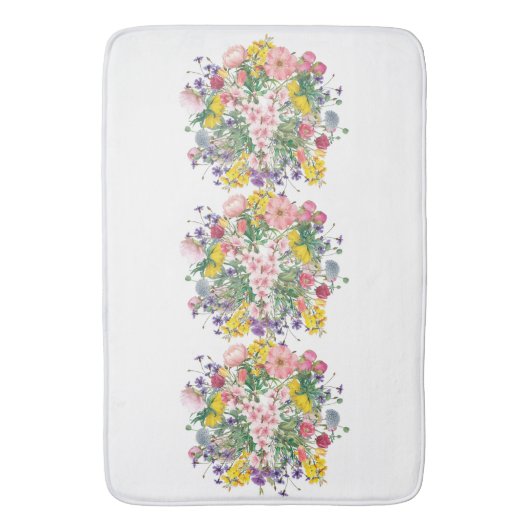 Wildflower Waterverf Badmat (Voorkant Verticaal)