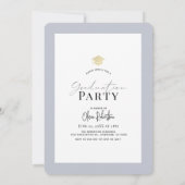 Wildflower Waterverf Blauw Bloemen Foto Afstuderen Kaart (Achterkant)