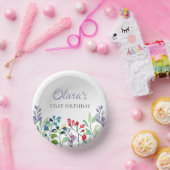 Wildflower Waterverf Bloemen 1e Verjaardag Papieren Kommen (Feest)