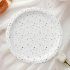 Wildflower Waterverf Bloemen Lente Zomer Papieren Bordje