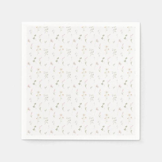 Wildflower Waterverf Bloemen Lente Zomer Servet (Voorkant)