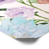 Wildflower Waterverf Bloemen Roze Welkomstbruiloft Poster (Hoek)