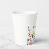 Wildflower waterverf bloemenbaby shower papieren bekers (Rechts)