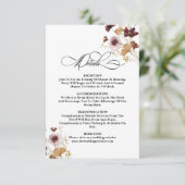 Wildflower Waterverf Bloemenkalligrafie Bruiloft Informatiekaartje (Staand voorkant)
