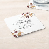 Wildflower Waterverf Bloemenkalligrafie Bruiloft Kartonnen Onderzetters (Gebogen)