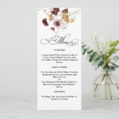 Wildflower Waterverf Bloemenkalligrafie Bruiloft Menu (Staand voorkant)