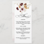 Wildflower Waterverf Bloemenkalligrafie Bruiloft Menu (Voorkant / Achterkant)