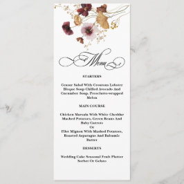 Wildflower Waterverf Bloemenkalligrafie Bruiloft Menu