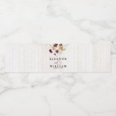 Wildflower Waterverf Bloemenkalligrafie Bruiloft Waterfles Etiket (Enkel label)