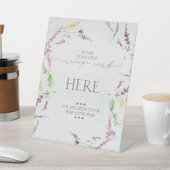 Wildflower Waterverf bloemenrecept Kaarten hier Reclamebord Met Voetstuk (Insitu)