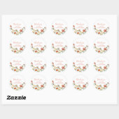 Wildflower waterverf bloemig baby shower dank u ronde sticker (Vel)