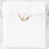 Wildflower waterverf bloemig baby shower dank u ronde sticker (Tas)