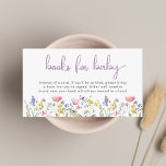 Wildflower Waterverf boeken voor Baby Girl Shower Informatiekaartje<br><div class="desc">Elegante baby meisje doucheboeken voor baby bijsluiter met "boeken voor baby" geschreven in een stijlvol lavendel paarse script en grillige boho-geïnspireerde waterverven van een paarse,  roze,  perzik en gele wilde bloemen en een paarse vlinder. Personaliseer uw boeken voor baby aanvraag in eenvoudige grijze typografie.</div>