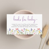 Wildflower Waterverf boeken voor Baby Girl Shower Informatiekaartje