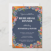 Wildflower Waterverf Boho Chic Repetitie Diner Kaart (Voorkant)