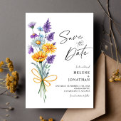Wildflower Waterverf Boho Garden Elegante bruiloft Save The Date