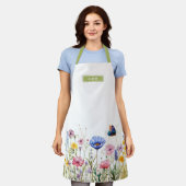 Wildflower Waterverf Border Series II Hebreeuwse n Schort (Gedragen)