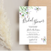 Wildflower Waterverf bruids doucheuitnodiging Kaart