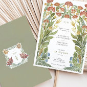  Wildflower Waterverf bruiloft Kaart