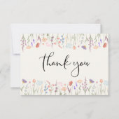 Wildflower Waterverf Cream Baby shower Bedankkaart (Voorkant)