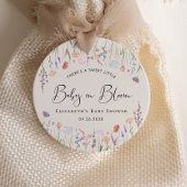 Wildflower Waterverf Cream Baby shower Dank u Bedankjes Labels