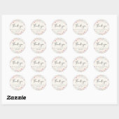Wildflower Waterverf Cream Baby shower Dank u Ronde Sticker (Vel)