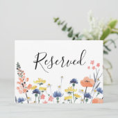 Wildflower waterverf floraal Gereserveerd teken Kaart (Staand voorkant)