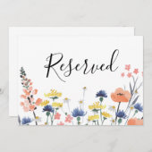Wildflower waterverf floraal Gereserveerd teken Kaart (Voorkant / Achterkant)
