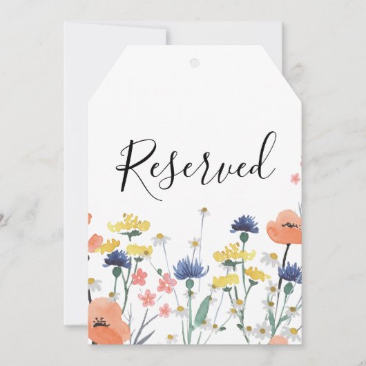 Wildflower waterverf floraal Gereserveerd teken Kaart (Voorkant)