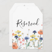 Wildflower waterverf floraal Gereserveerd teken Kaart (Voorkant / Achterkant)