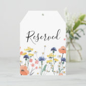 Wildflower waterverf floraal Gereserveerd teken Kaart (Staand voorkant)