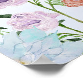 Wildflower Waterverf Floral Blue Welkom bruiloft Poster (Hoek)