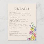 Wildflower Waterverf Floral Boho trouwgegevens Informatiekaartje (Voorkant)