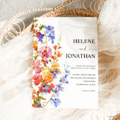Wildflower Waterverf Floral Elegante bruiloft Kaart