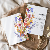 Wildflower Waterverf Floral Elegante bruiloft Kaart