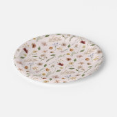 Wildflower Waterverf Floral Spring Baby shower Papieren Bordje (Gekanteld)