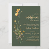 Wildflower Waterverf Groen Elegant Baby shower Kaart (Voorkant)