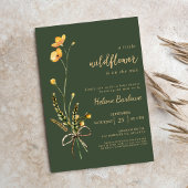 Wildflower Waterverf Groen Elegant Baby shower Kaart