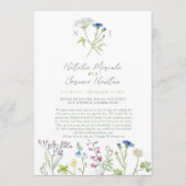 Wildflower waterverf groen huwelijksprogramma programmakaart (Voorkant)