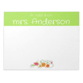  wildflower waterverf groene leraar notitieblok (Voorkant)