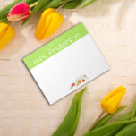 wildflower waterverf groene leraar notitieblok<br><div class="desc">Geel sinaasappel rood waterverf botanisch Notitieblok. Gepersonaliseerd briefpapier voor leraren. Voeg jouw namen toe.</div>